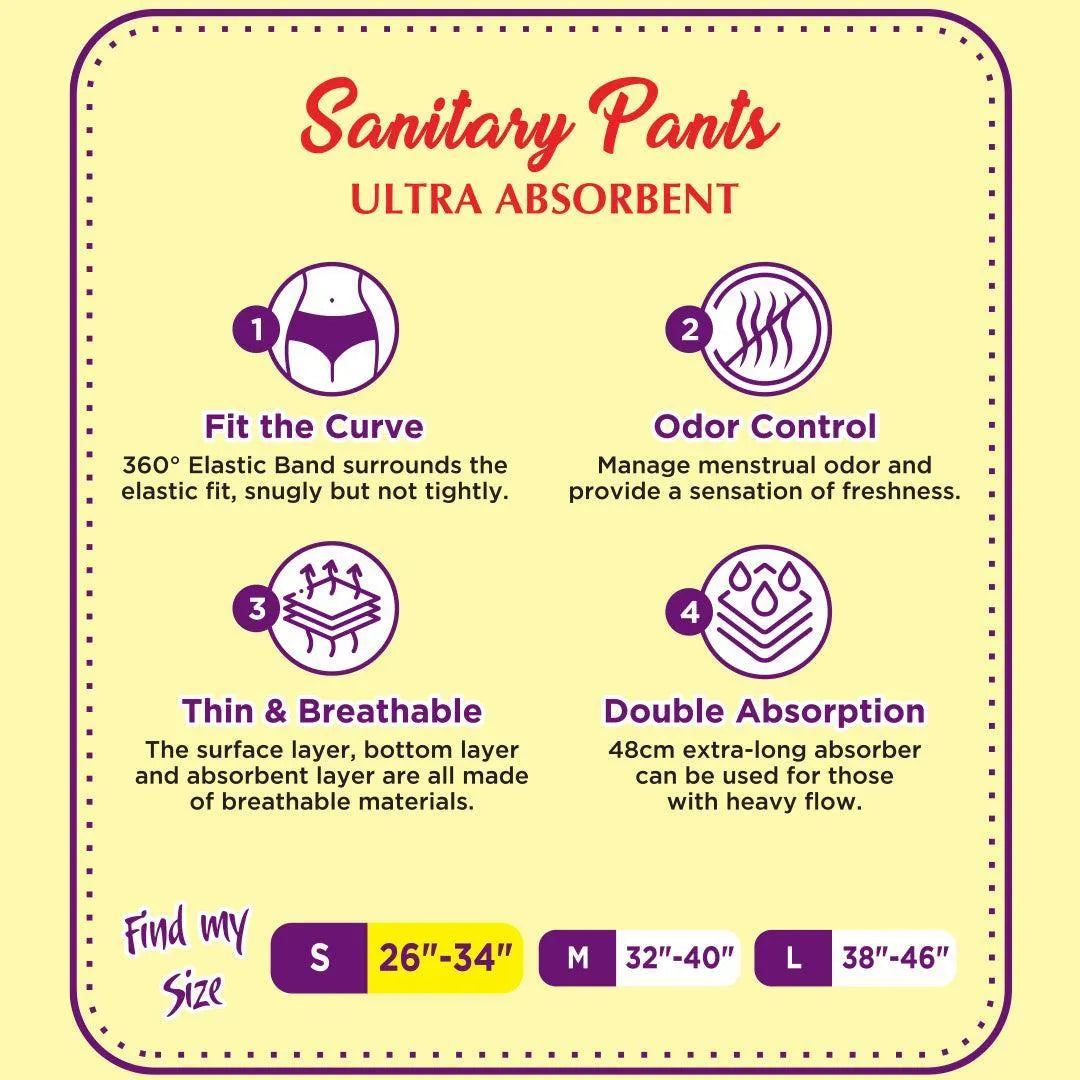 EziPants Disposable Period Panty – Premium Quality Ultra Absorbent Sanitary Pants, Leak-Proof & Comfortable Period Underwear, 10 Pcs Packet