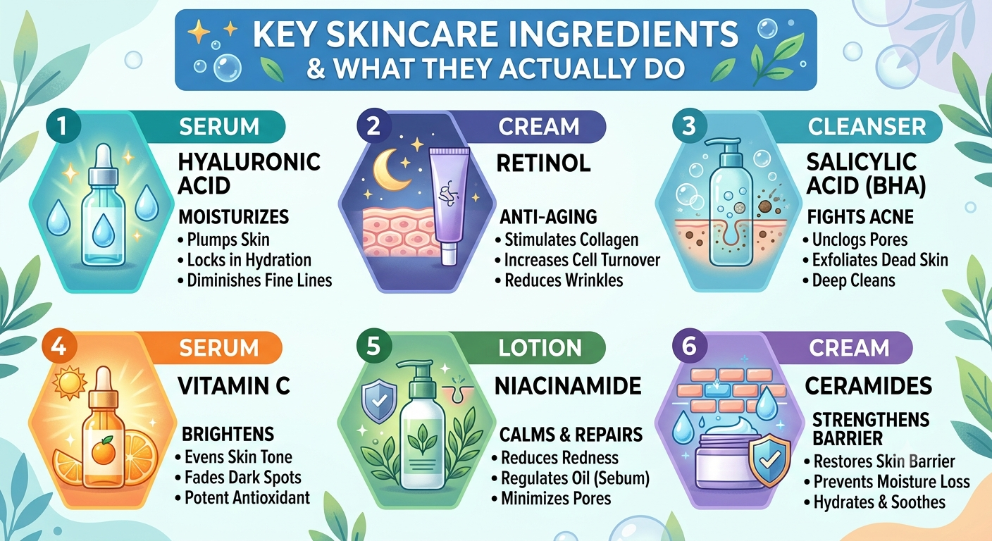 Key Skincare Ingredients and What They Actually Do